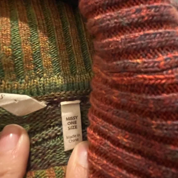 Soft Surroundings Vibrant Wave Turtleneck Sweater/Poncho - Picture 3 of 7